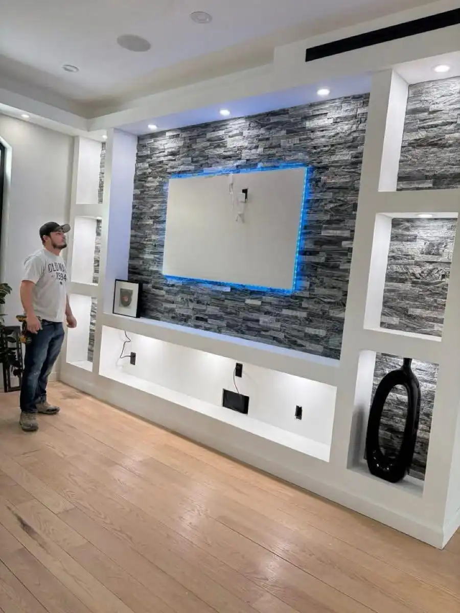Built-in media wall