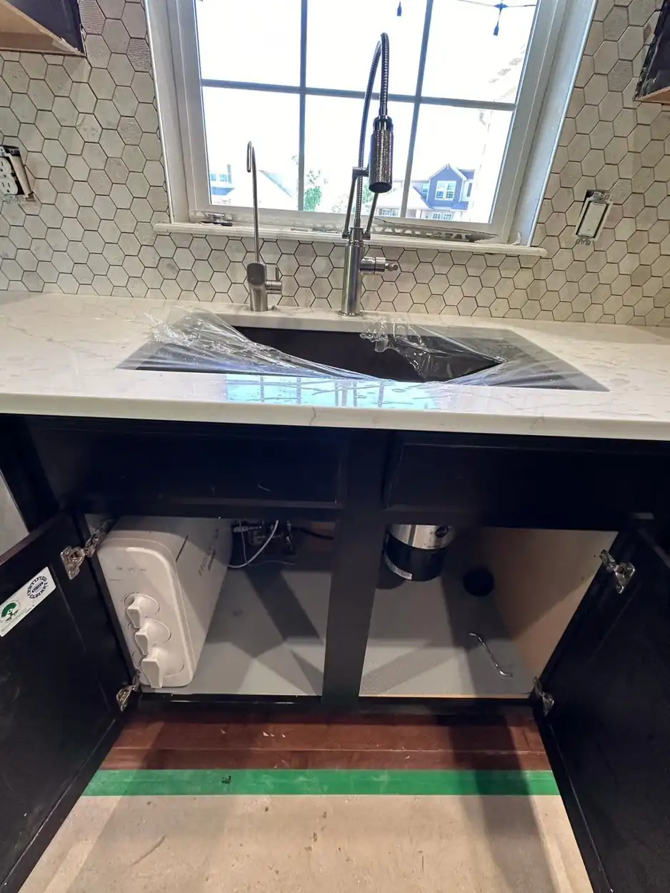 Kitchen sink and faucet install