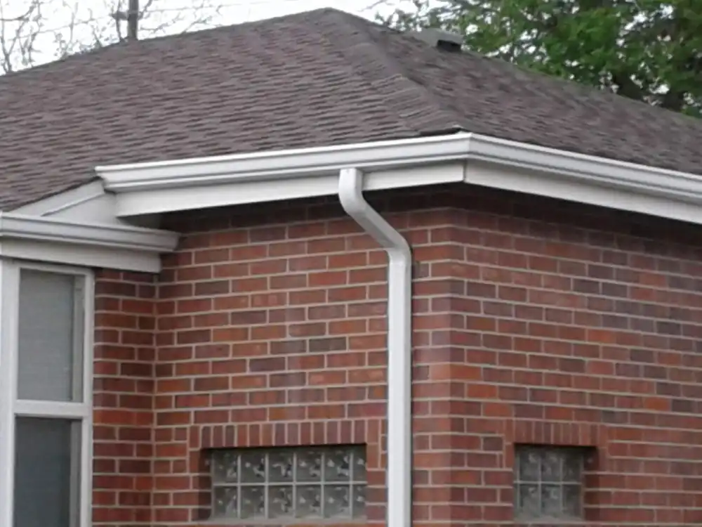 New seamless gutter and downspout