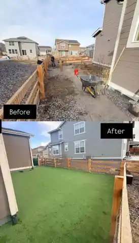 Artificial turf, before and after