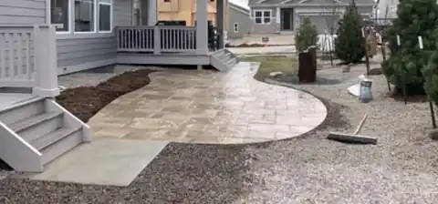 Stamped concrete patio
