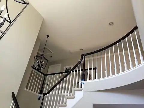 Curved staircase and railings