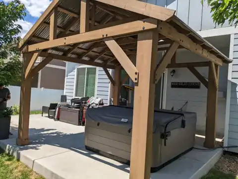 Pergola over hot tub